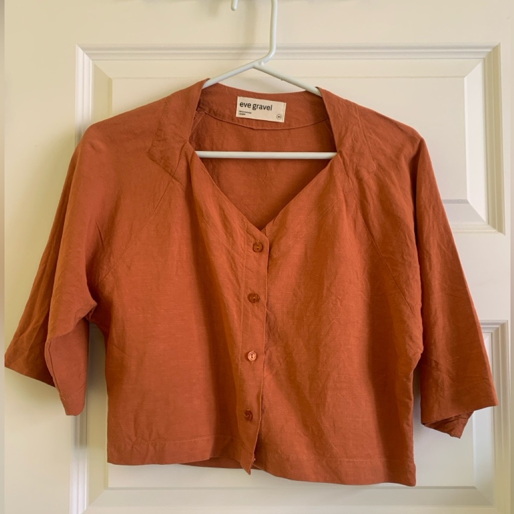 Eve Gravel Women's Terracotta Button-Down Shirt